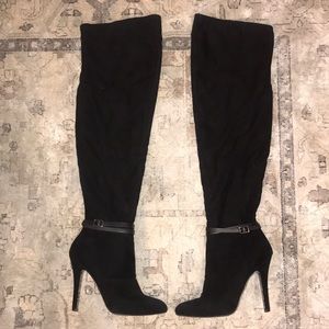 Nina Black Over the Knee Boots
